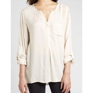 The Matte Silk 'Venicia D' Blouse from Joie - Cream